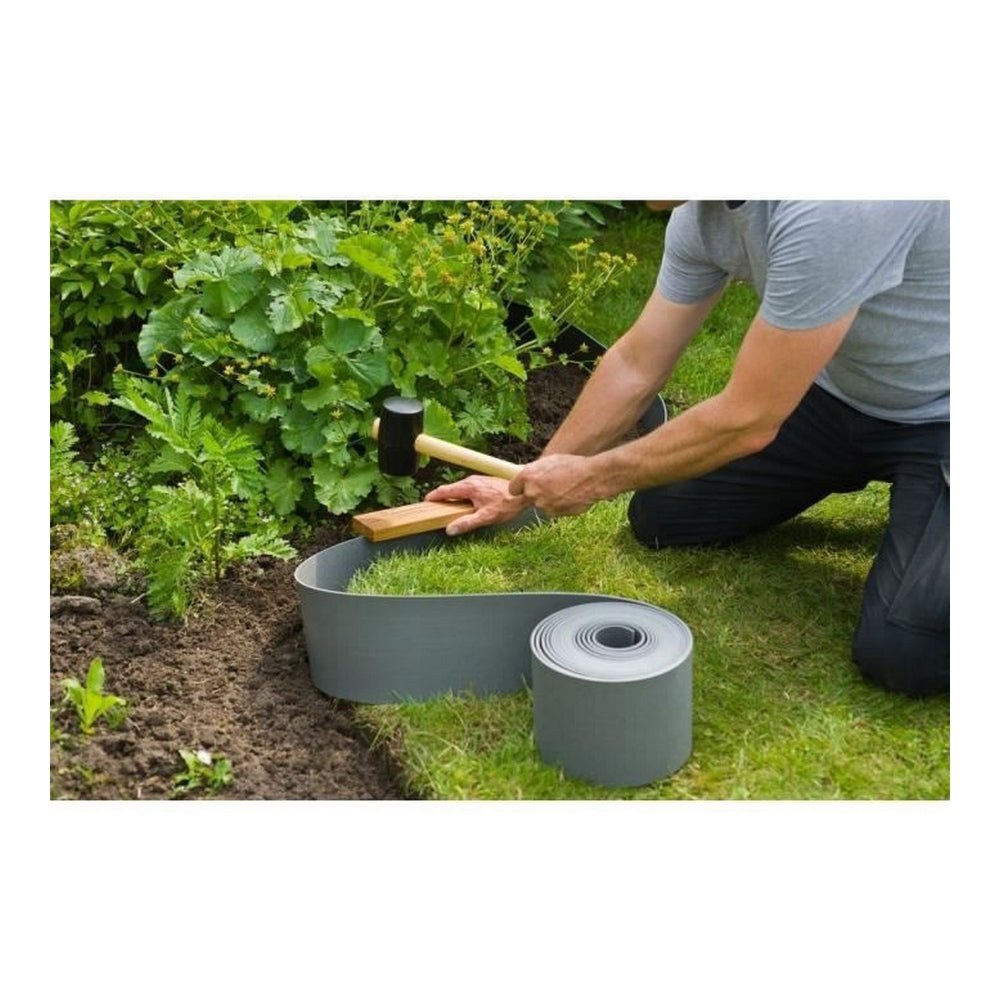 Recinzione da Giardino Nature 7,5 cm x 10 m Grigio Polietilene