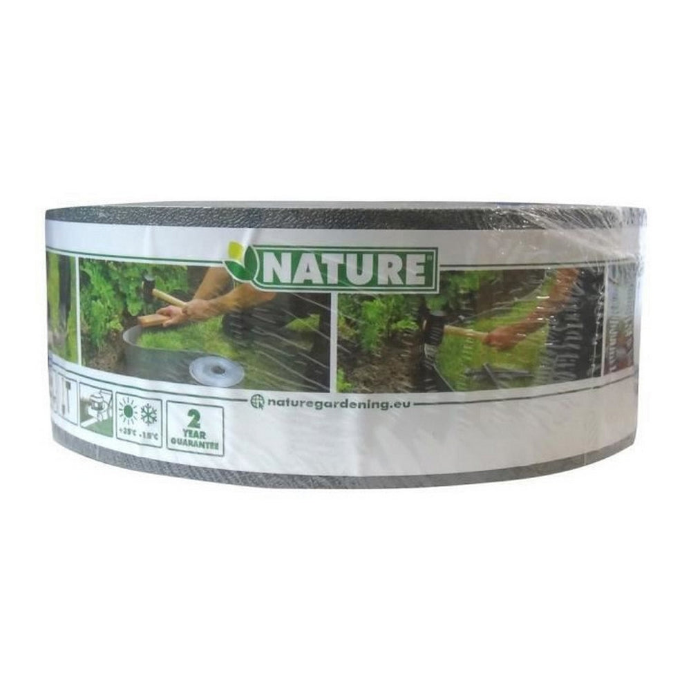 Recinzione da Giardino Nature 7,5 cm x 10 m Grigio Polietilene