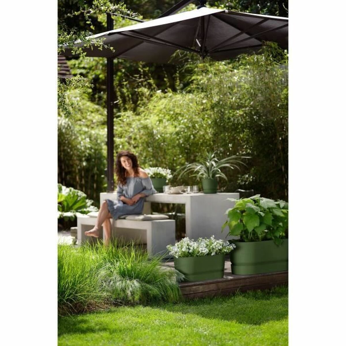 Vaso rettangolare da Balcone Elho   60 cm Verde Plastica Ovalada