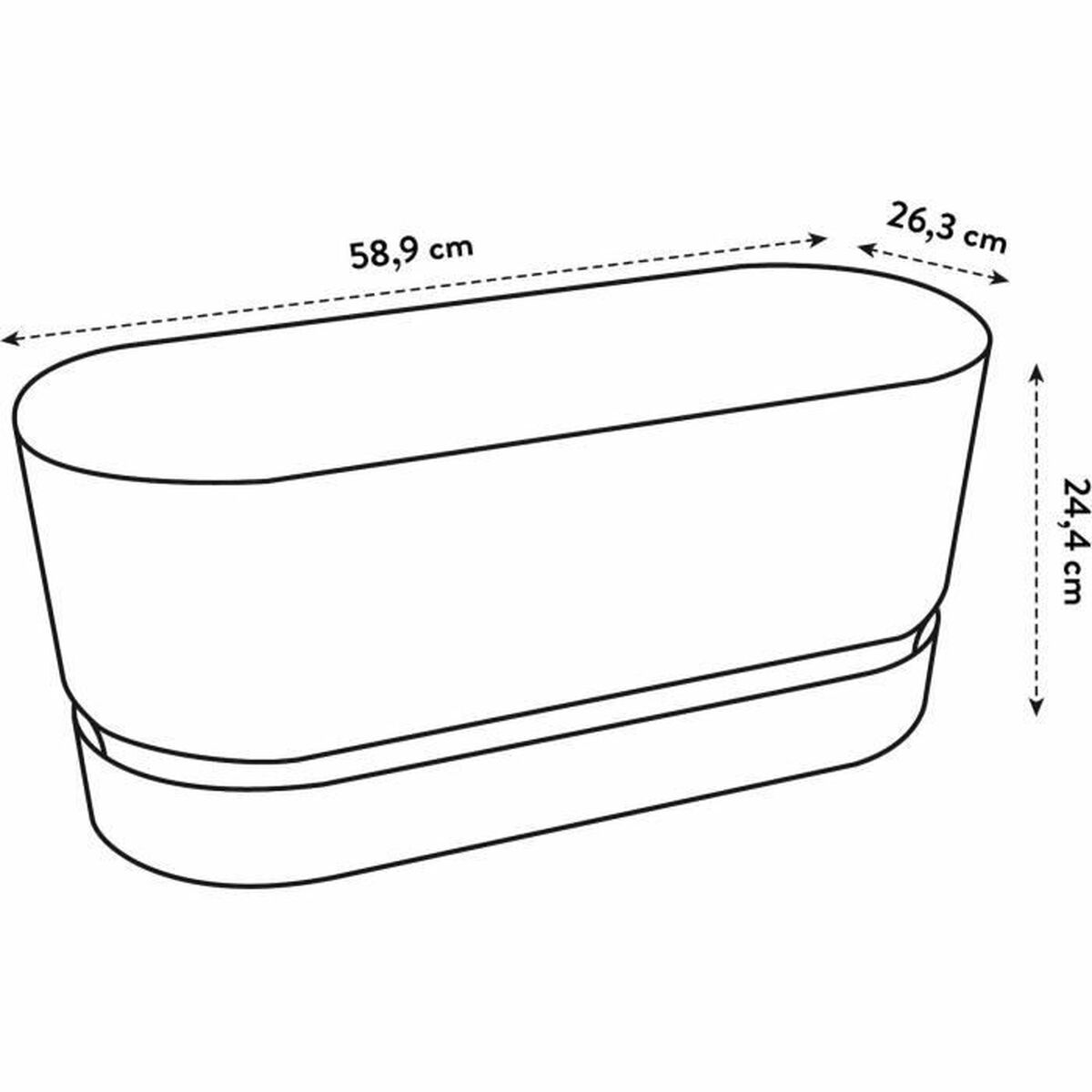 Vaso rettangolare da Balcone Elho   Grigio 60 cm Plastica Ovalada