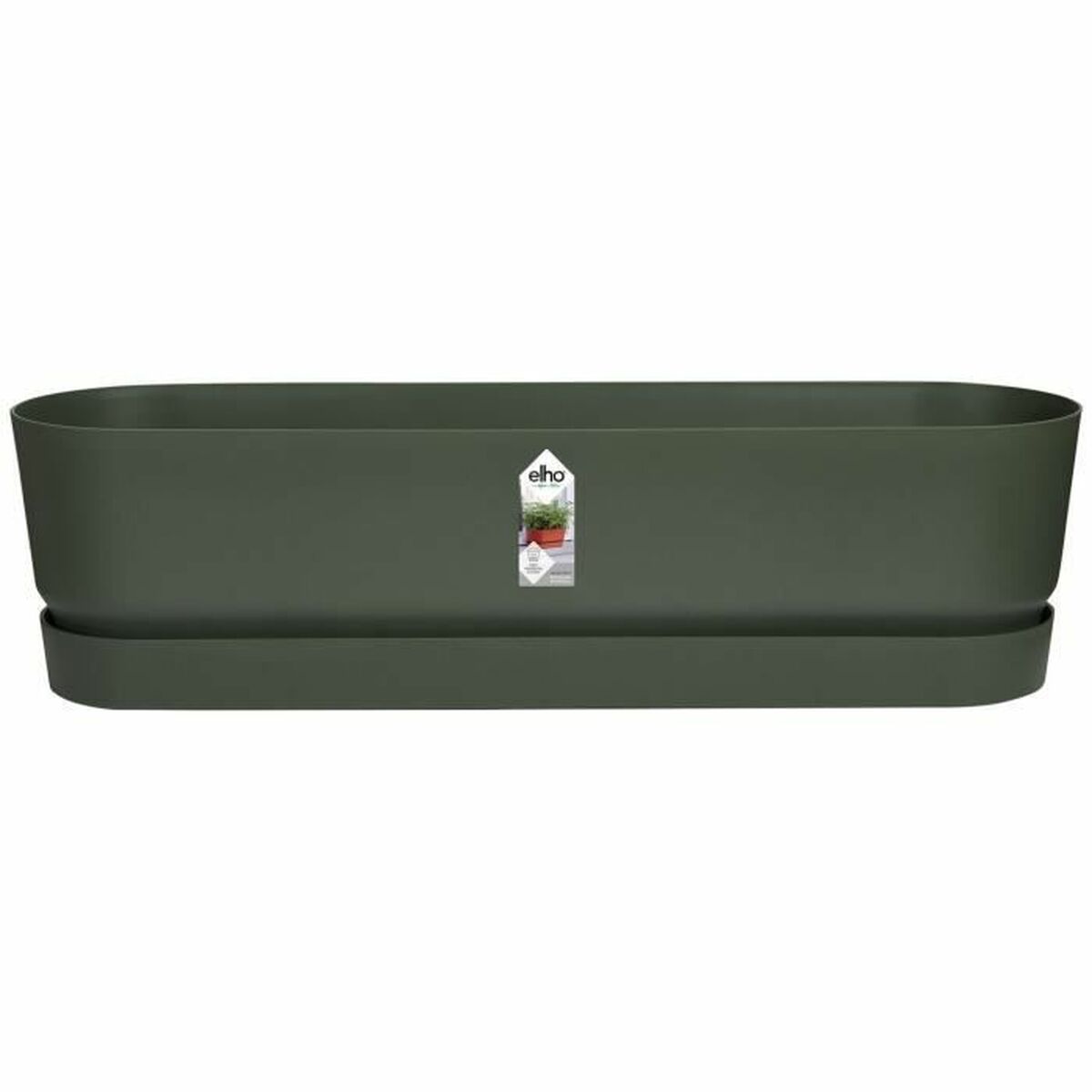 Vaso rettangolare da Balcone Elho   50 cm Nero Plastica Ovalada