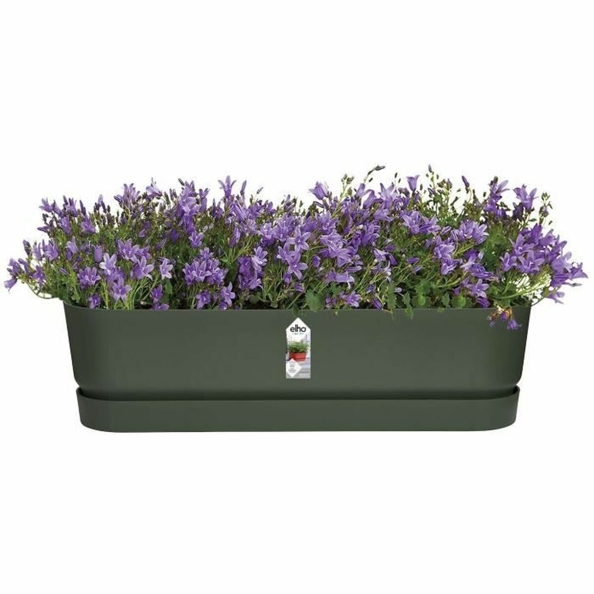 Vaso rettangolare da Balcone Elho   50 cm Nero Plastica Ovalada