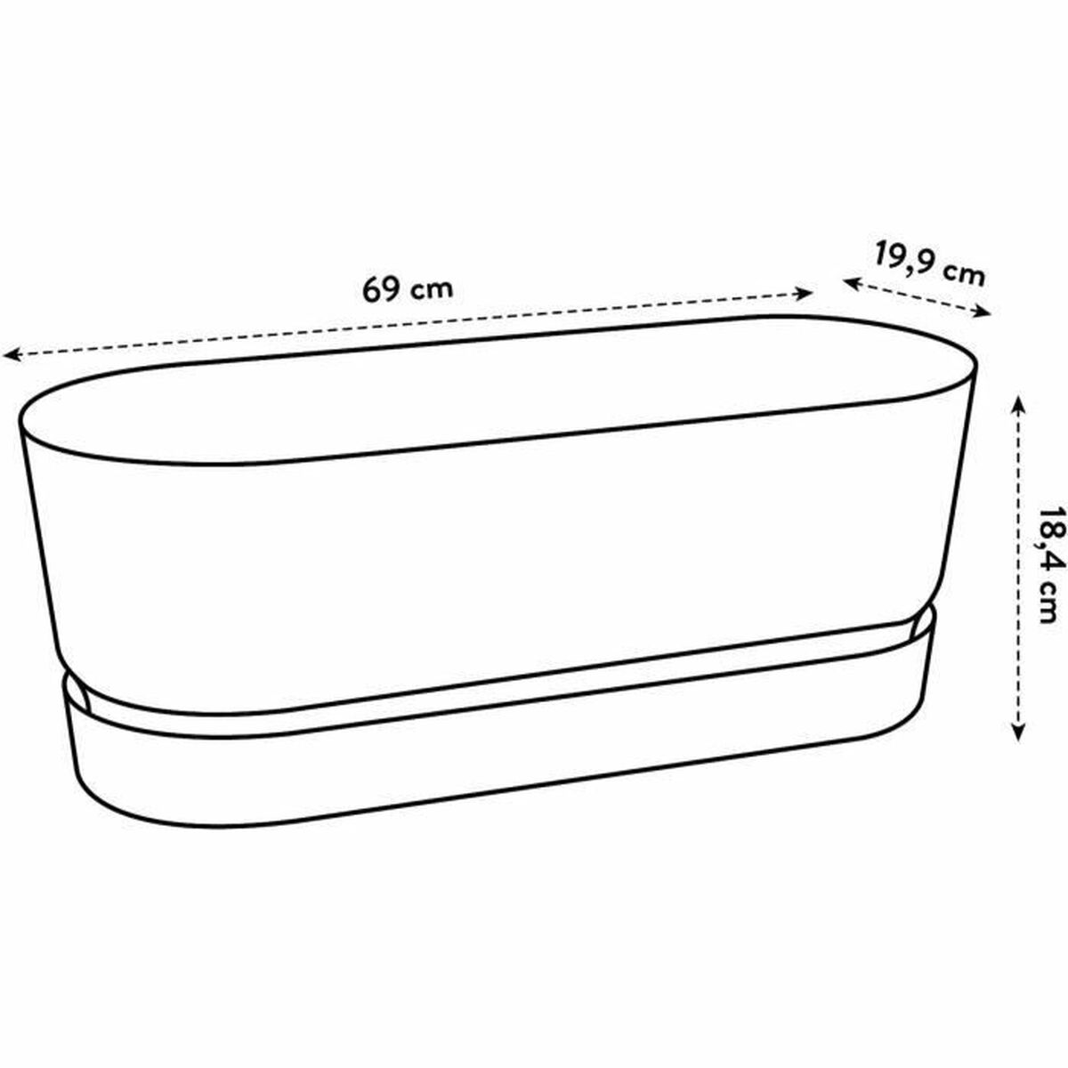 Vaso rettangolare da Balcone Elho   Grigio 70 cm Plastica Ovalada