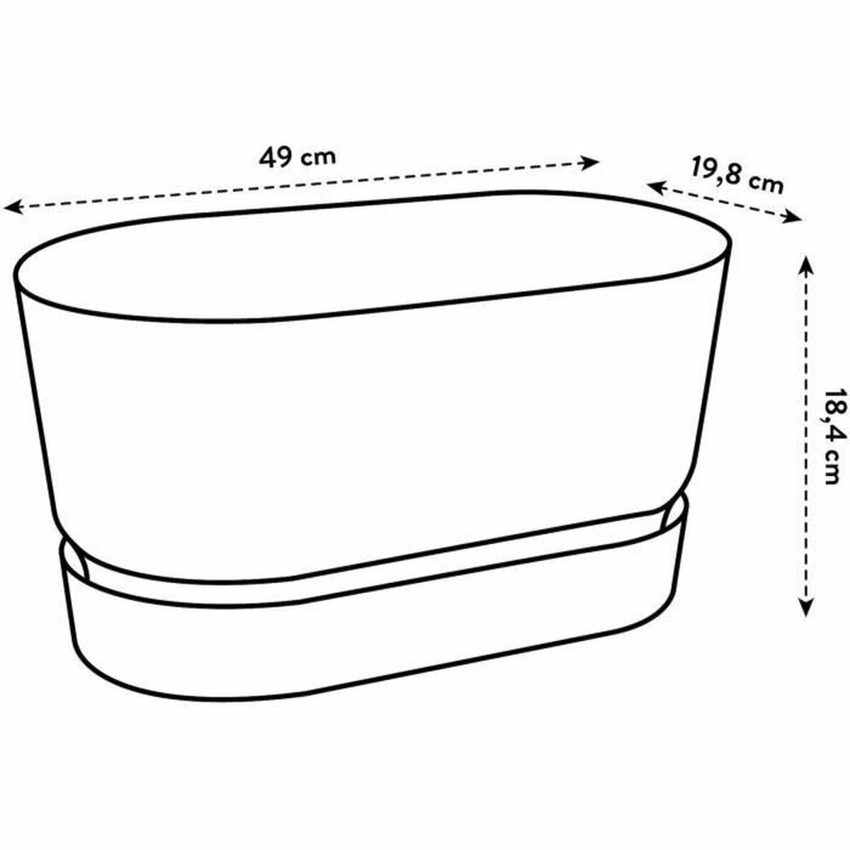 Vaso rettangolare da Balcone Elho   50 cm Verde Plastica Ovalada