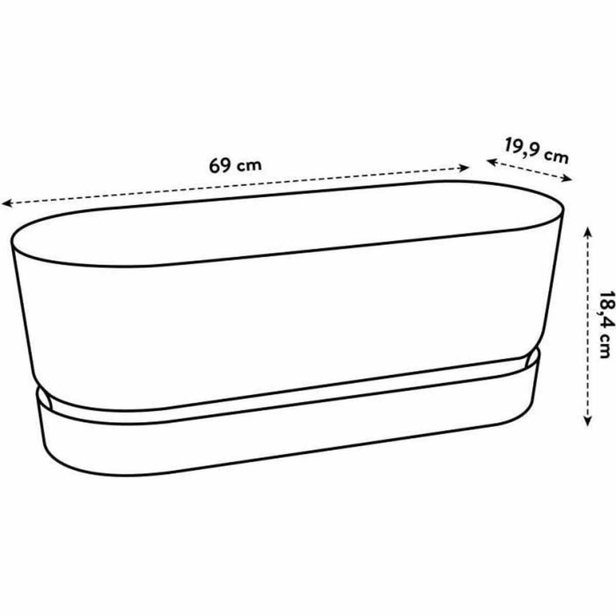 Vaso rettangolare da Balcone Elho   70 cm Plastica Ovalada