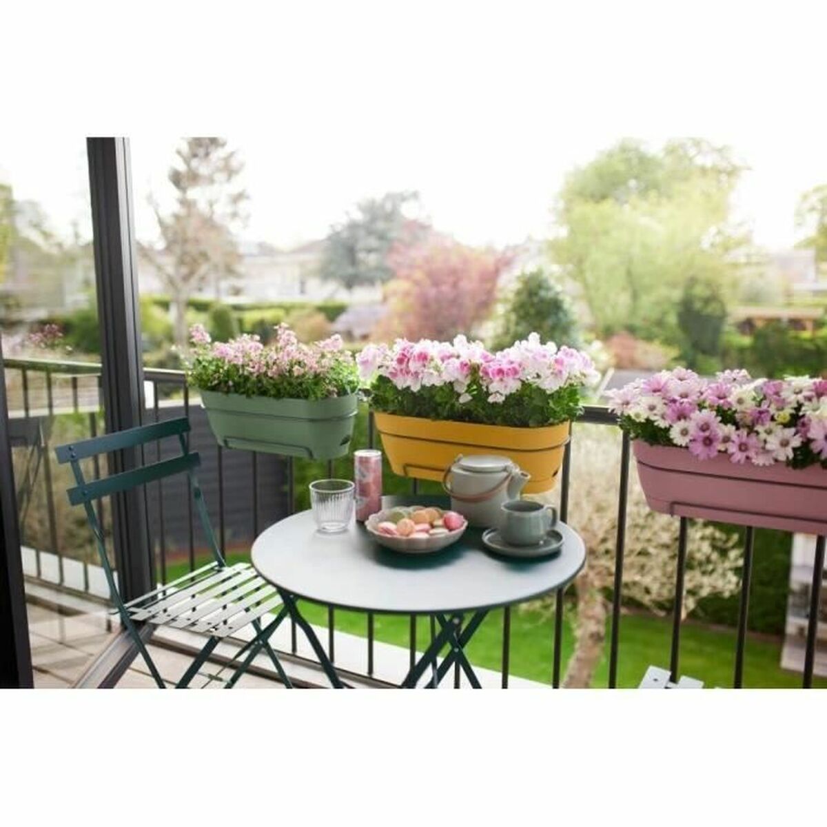 Vaso rettangolare da Balcone Elho   Rotonda Rosa Plastica