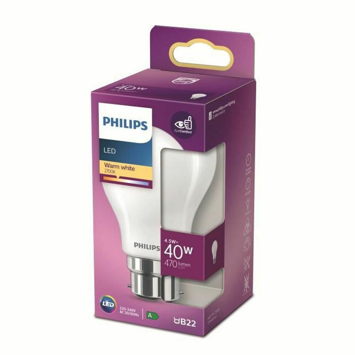 Lampadina LED Philips 8718699762476 Bianco F 40 W B22 (2700 K)