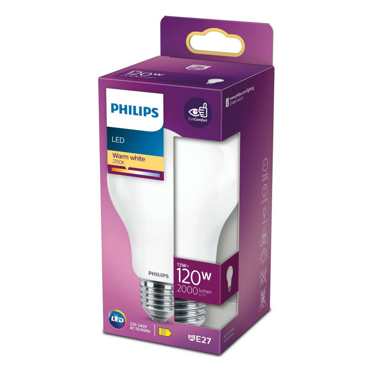 Lampadina LED Philips E27 13 W 2000 Lm (2700 K) (7 x 12 cm)