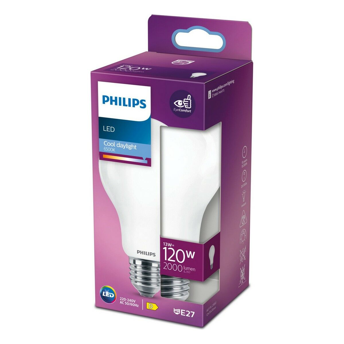 Lampadina LED Philips Standard E27 D 13 W 7 x 12 cm 2000 Lm (6500 K)