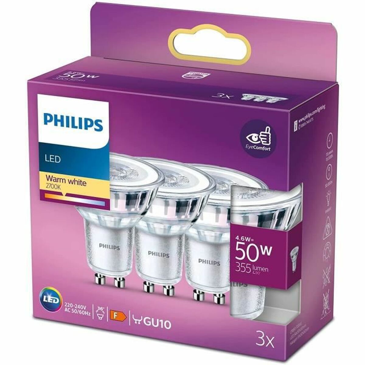 Lampadina LED Philips Foco A+ 4,6 W F (2700k)