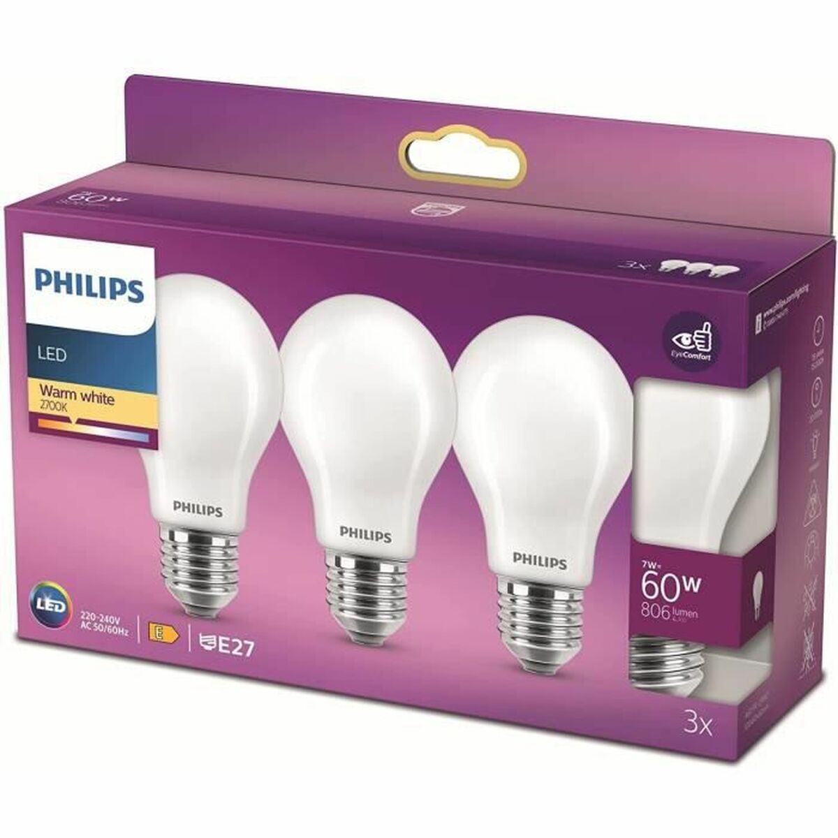 Lampada LED Philips Bombilla 7 W 60 W A+ E 806 lm (2700k)