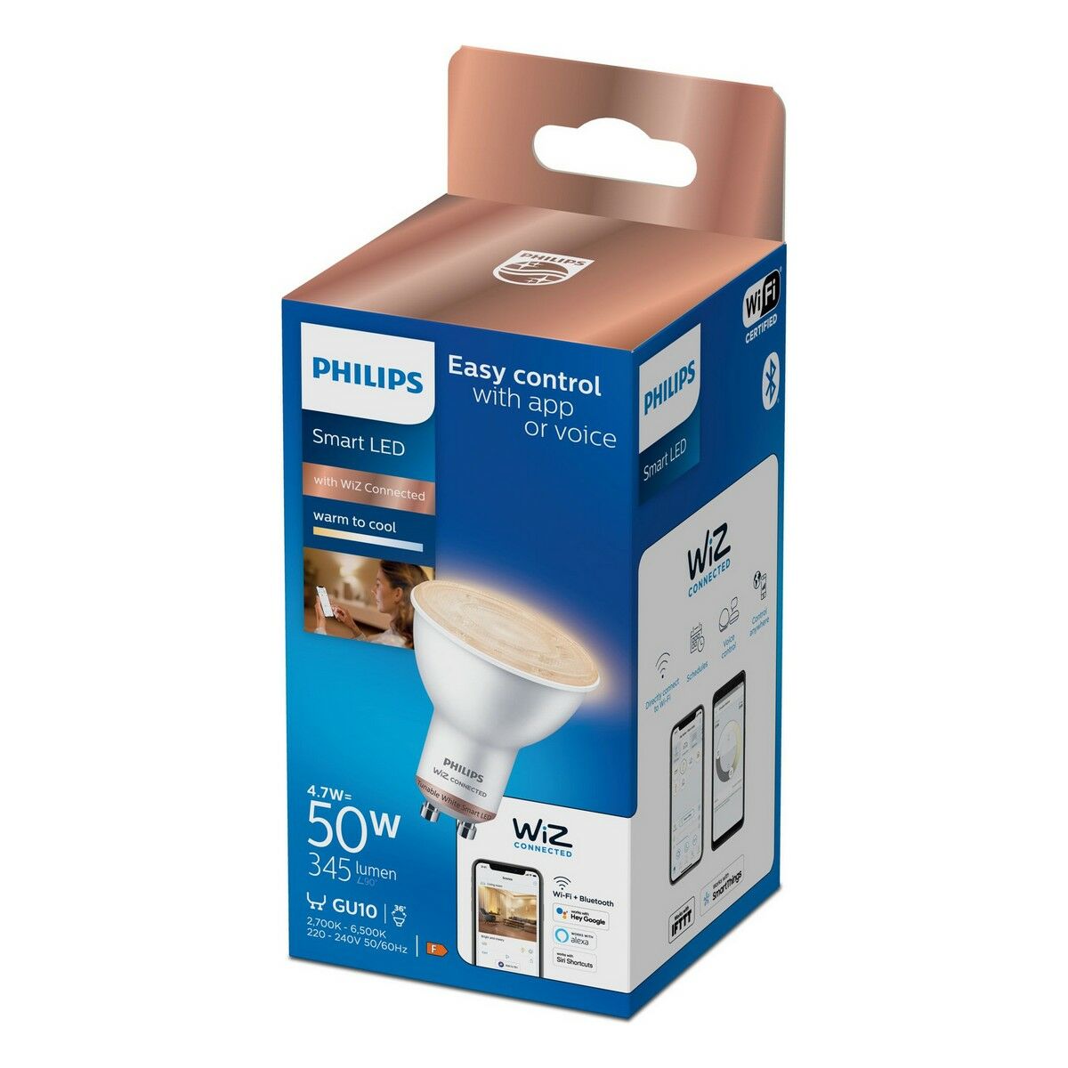 Lampadina LED Dicroica Philips Wiz 345 lm 4,7 W GU10 (2700 K) (6500 K)