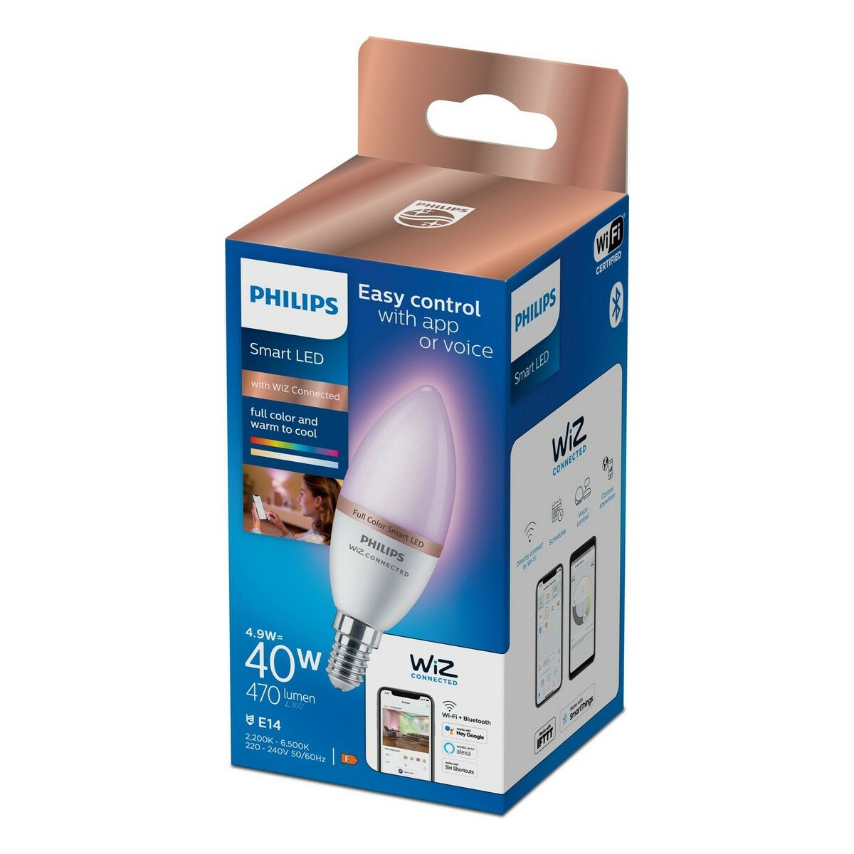 Lampadina LED Philips Wiz 4,9 W E14 470 lm