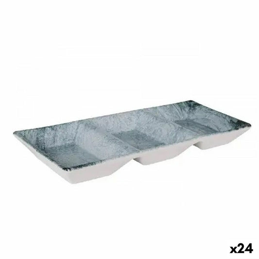 Vassoio per aperitivi La Mediterránea Dalian 3 Compartimenti 25 x 11 x 3 cm (24 Unità)