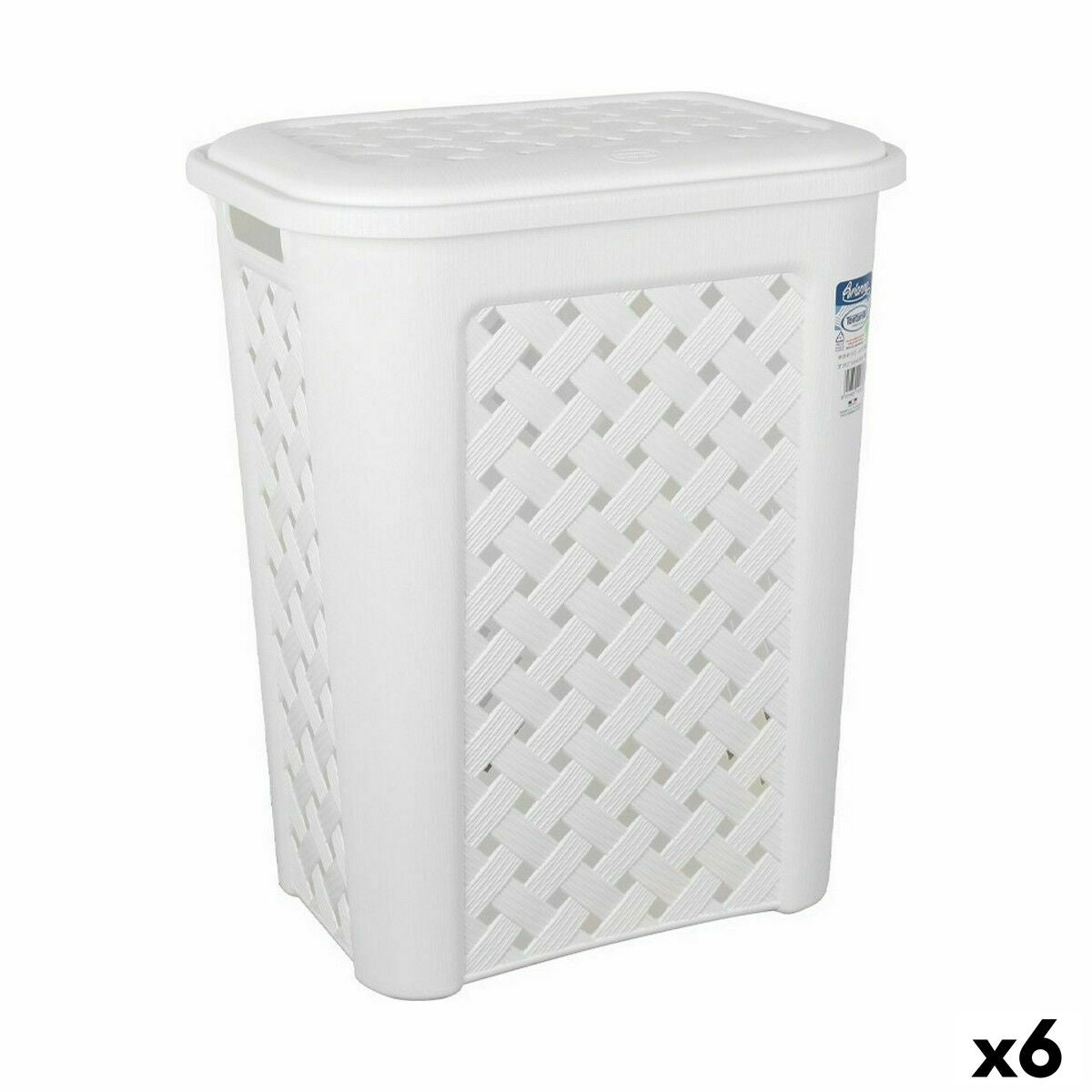 Cesto per i Panni Tontarelli Arianna Con coperchio Bianco 37,5 x 27,5 x 47 cm (6 Unità)