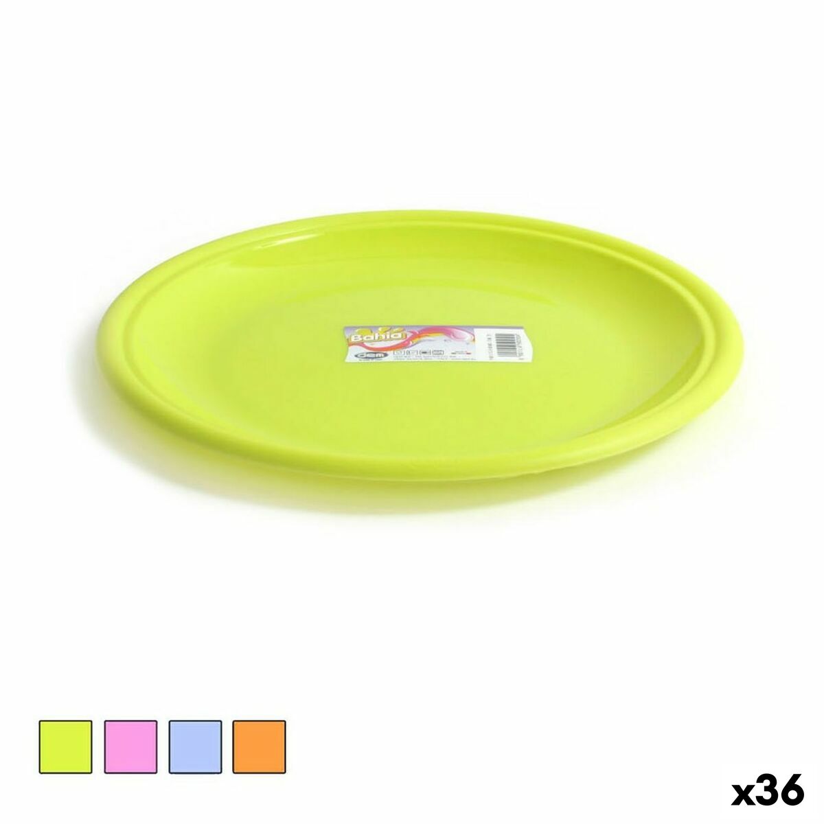 Piatto da pranzo Dem Bahia Plastica Ø 25 x 25 x 2 cm (36 Unità)