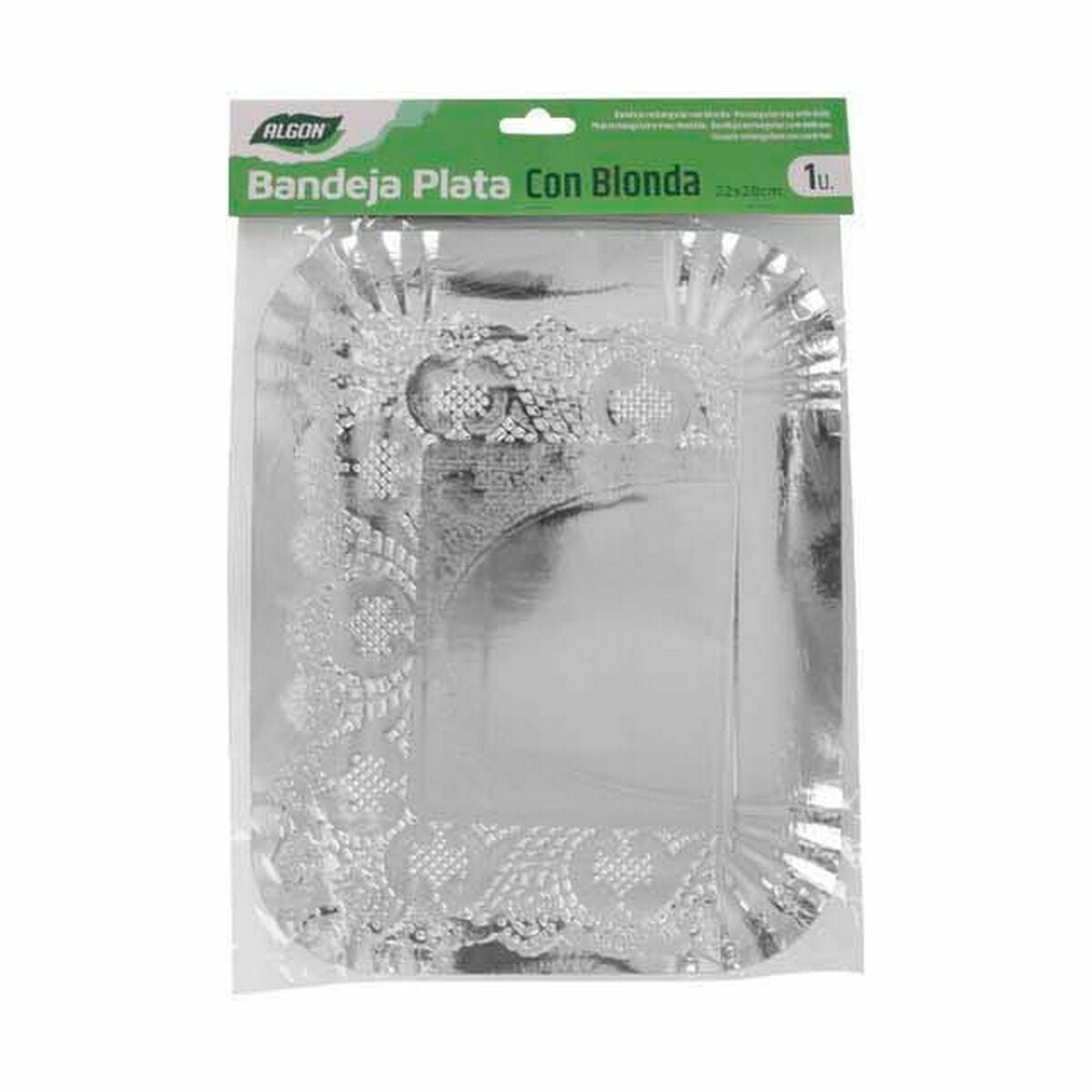 Vassoio per aperitivi Algon Monouso Argentato Rettangolare 23 x 29,5 x 1 cm (48 Unità)