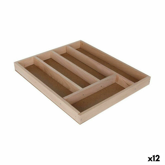 Vassoio Portaposate Quttin Legno 33 x 28 x 3,5 cm (12 Unità)