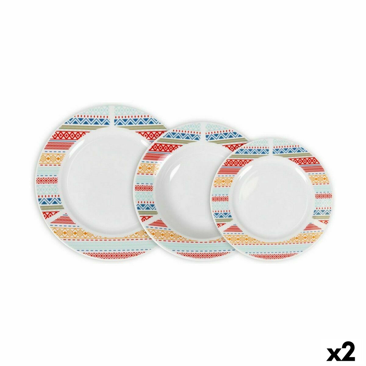 Set di Stoviglie La Mediterránea Palma Rotonda 18 Pezzi (2 Unità)