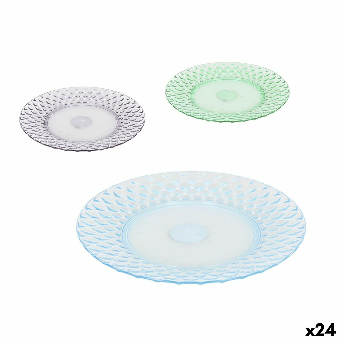 Piatto da pranzo La Mediterránea Plastica 19 x 19 x 2 cm (24 Unità)