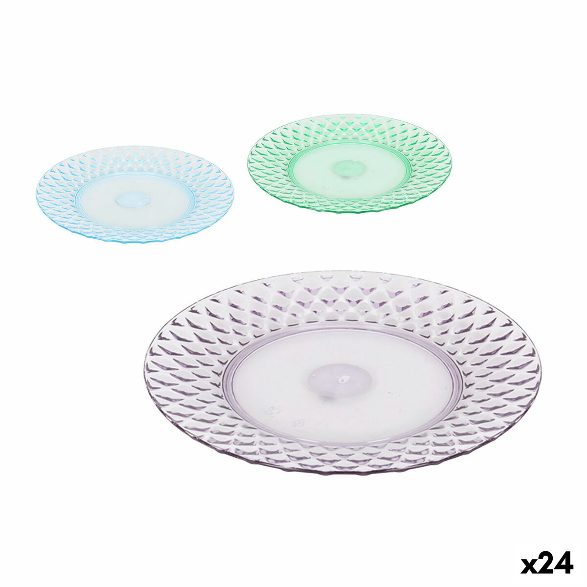 Piatto da pranzo La Mediterránea Plastica 25 x 25 x 2,5 cm (24 Unità)