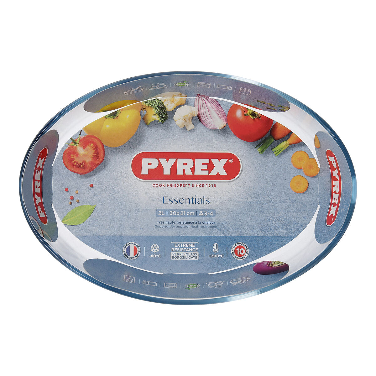 Pirofila da Forno Pyrex Classic Ovalada 30 x 21 x 7 cm Trasparente Vetro (4 Unità)