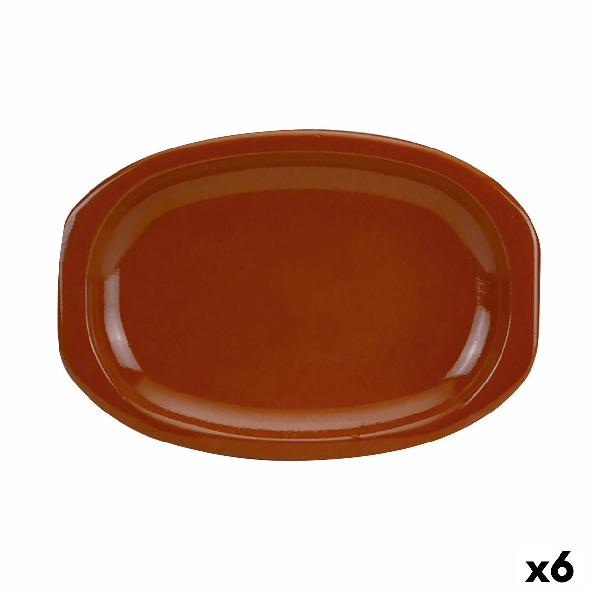 Teglia da Cucina Raimundo Steak Argilla cotta Marrone (36 x 25 cm) (6 Unità)