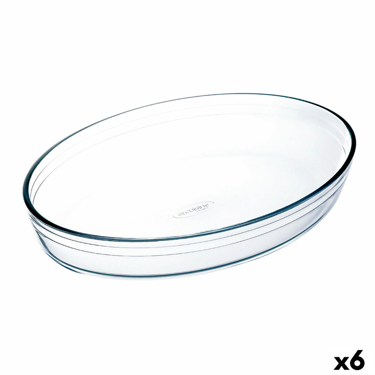 Pirofila da Forno Ô Cuisine   Ovalada 35 x 25 x 7 cm Trasparente Vetro (6 Unità)