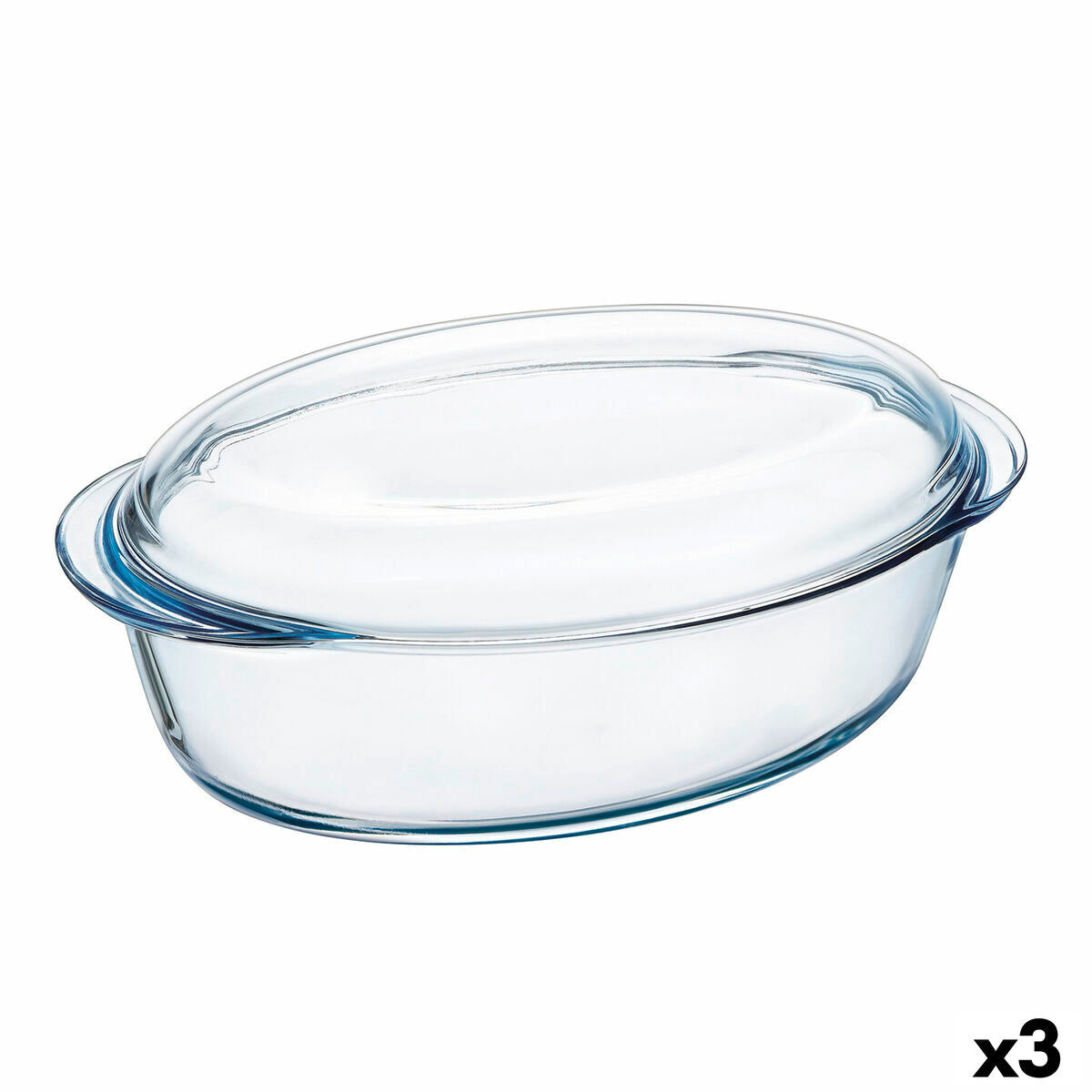 Pirofila da Forno Pyrex Classic Con coperchio 33 x 20 x 10 cm Trasparente Vetro (3 Unità)