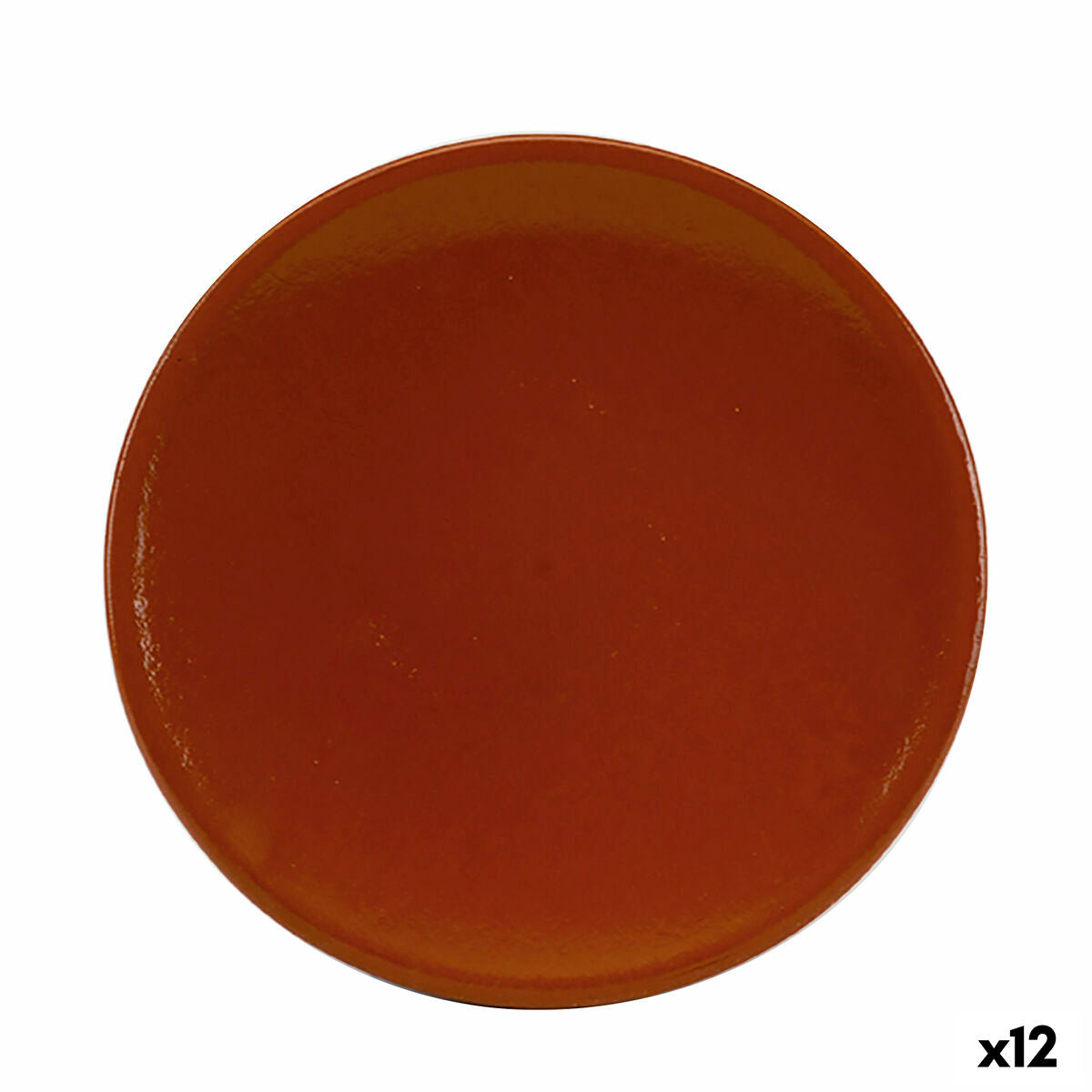 Piatto Raimundo Rifrattore Argilla cotta Ceramica Marrone (22 cm) (12 Unità)