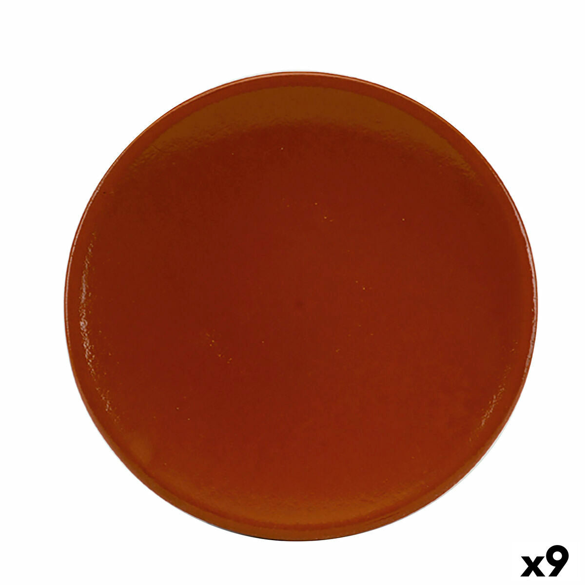 Piatto Raimundo Rifrattore Argilla cotta Ceramica Marrone (Ø 28 cm) (9 Unità)