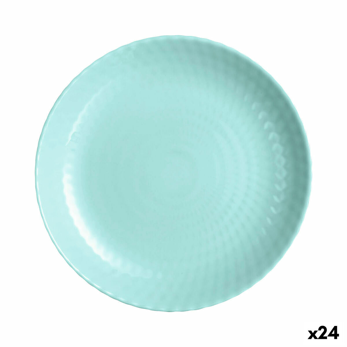 Piatto Piano Luminarc Pampille Turchese Vetro (25 cm) (24 Unità)