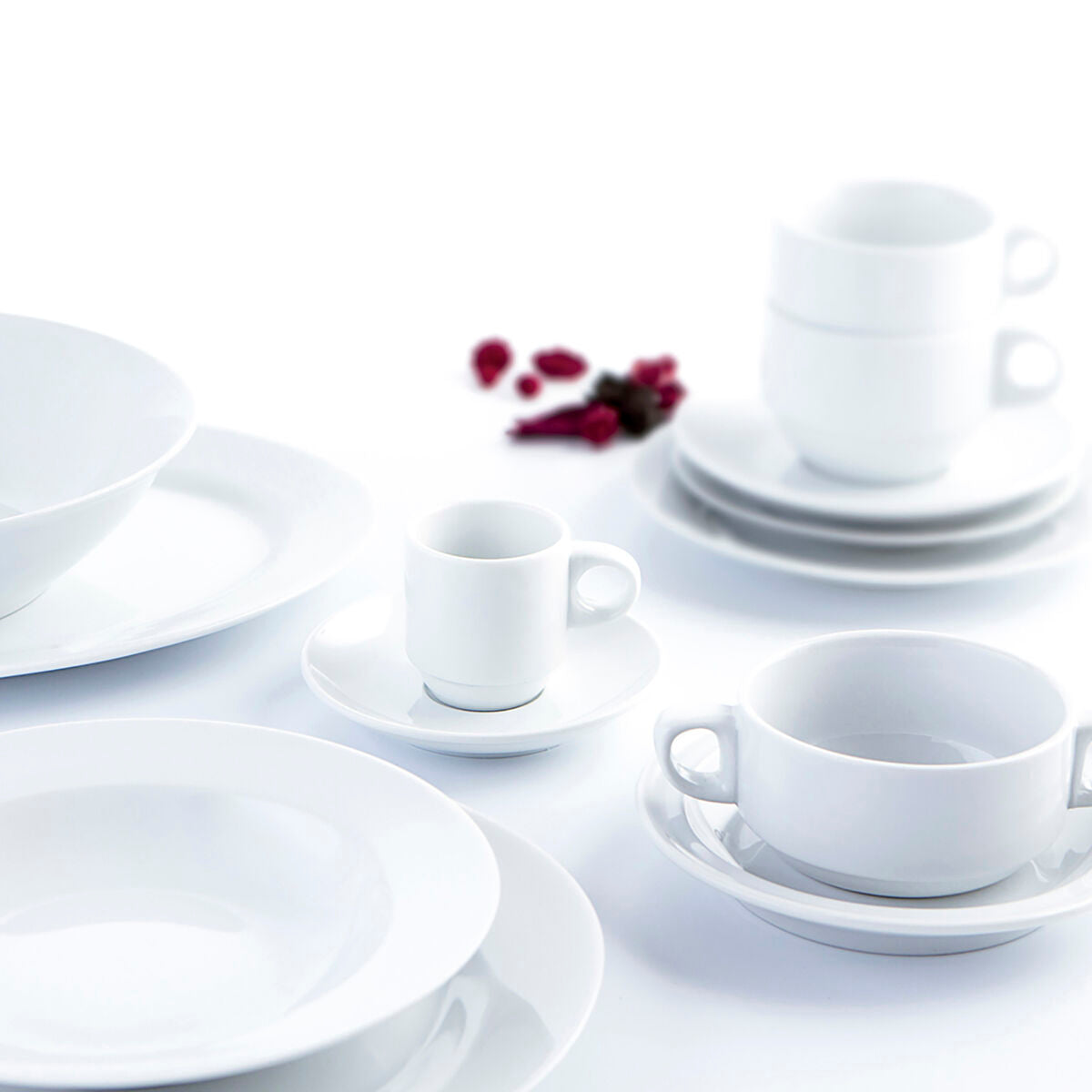 Piatto Fondo Quid Basic Ceramica Bianco (ø 21,5 cm) (12 Unità)