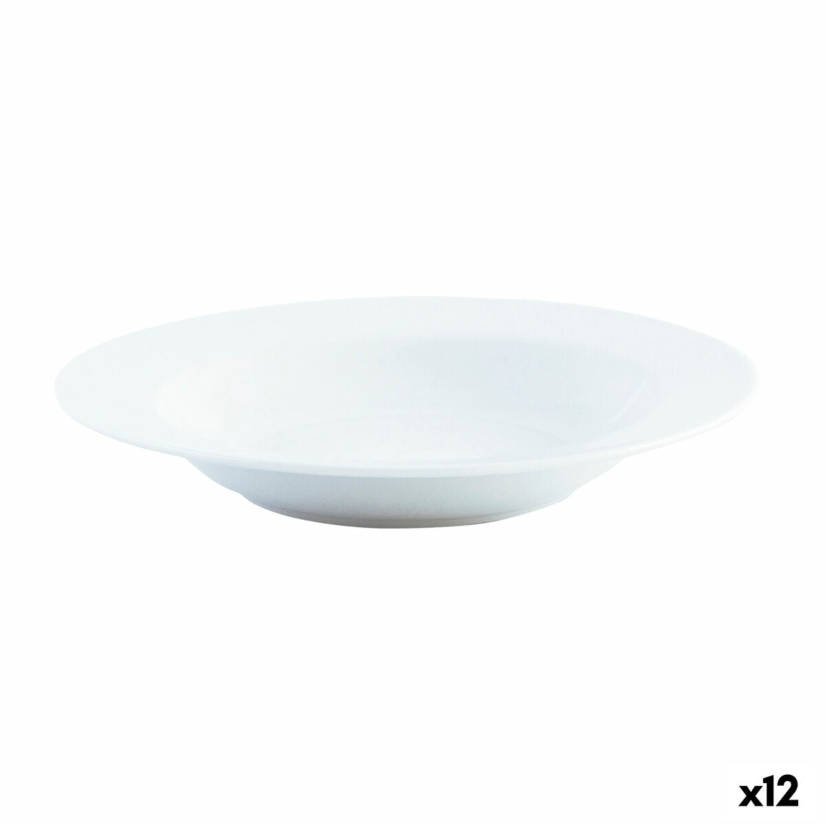 Piatto Fondo Quid Basic Ceramica Bianco (ø 21,5 cm) (12 Unità)
