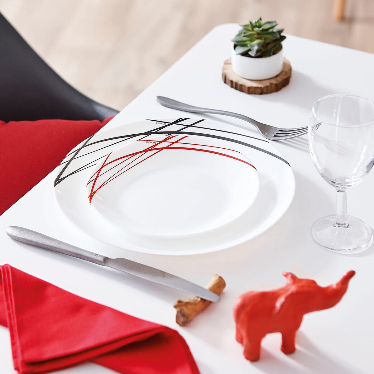Piatto da Dolce Arcopal Domitille Bicolore Vetro (Ø 18 cm) (12 Unità)