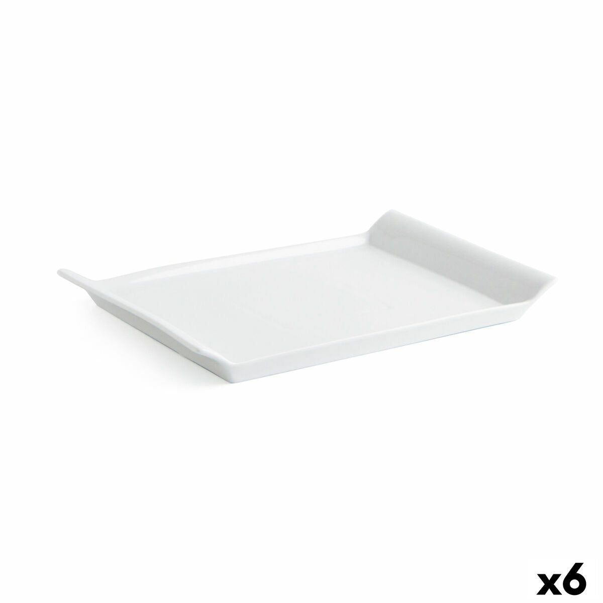 Vassoio per aperitivi Quid Gastro Fresh 26 x 18 cm Ceramica Bianco (6 Unità)