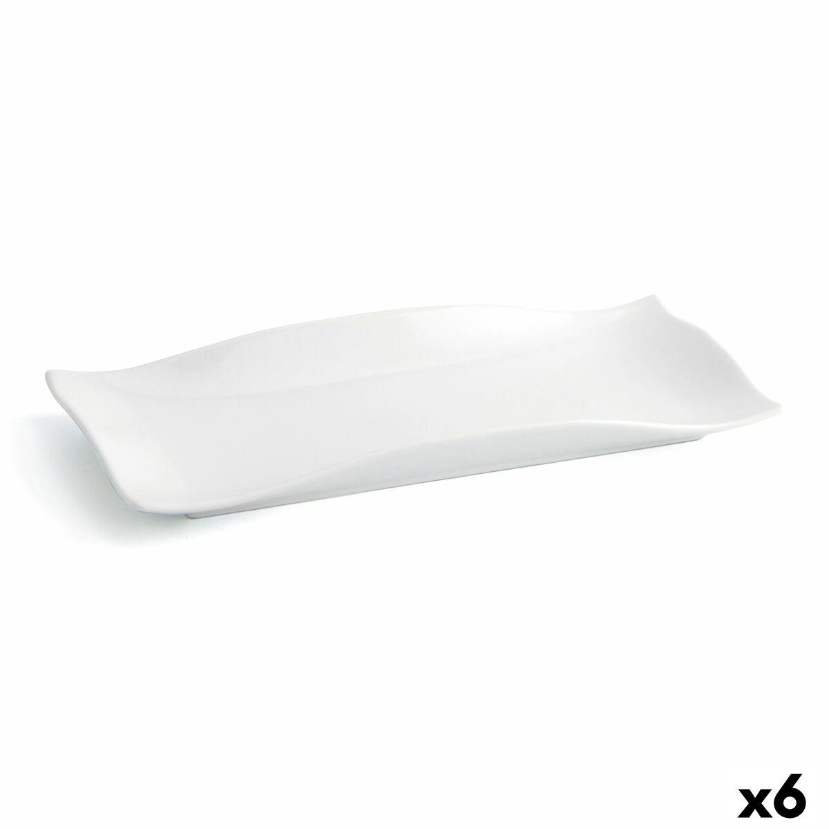 Piatto Piano Quid Gastro Fun Ceramica Bianco (29,5 x 11 x 3 cm) (6 Unità)