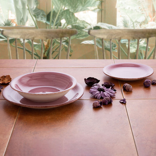 Piatto Fondo Quid Peoni Vita Ceramica Rosa (ø 21,5 cm) (12 Unità)