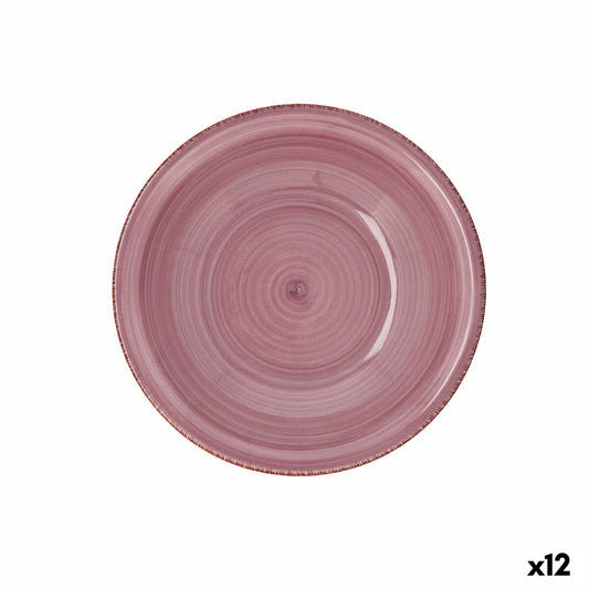 Piatto Fondo Quid Peoni Vita Ceramica Rosa (ø 21,5 cm) (12 Unità)
