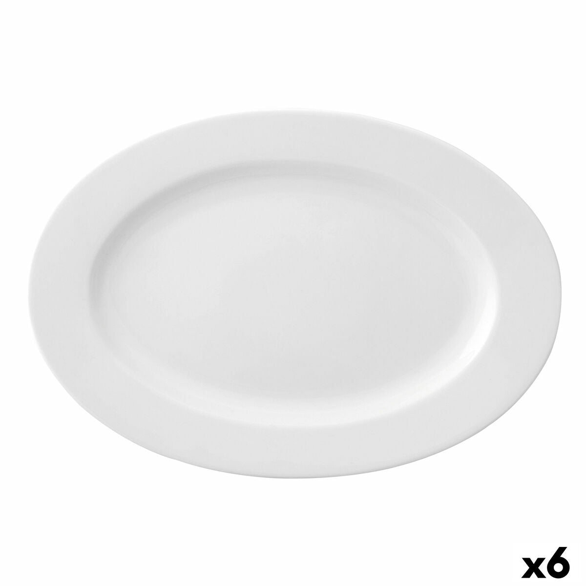 Piatto Piano Ariane Prime Ovale Ceramica Bianco (32 x 25 cm) (6 Unità)
