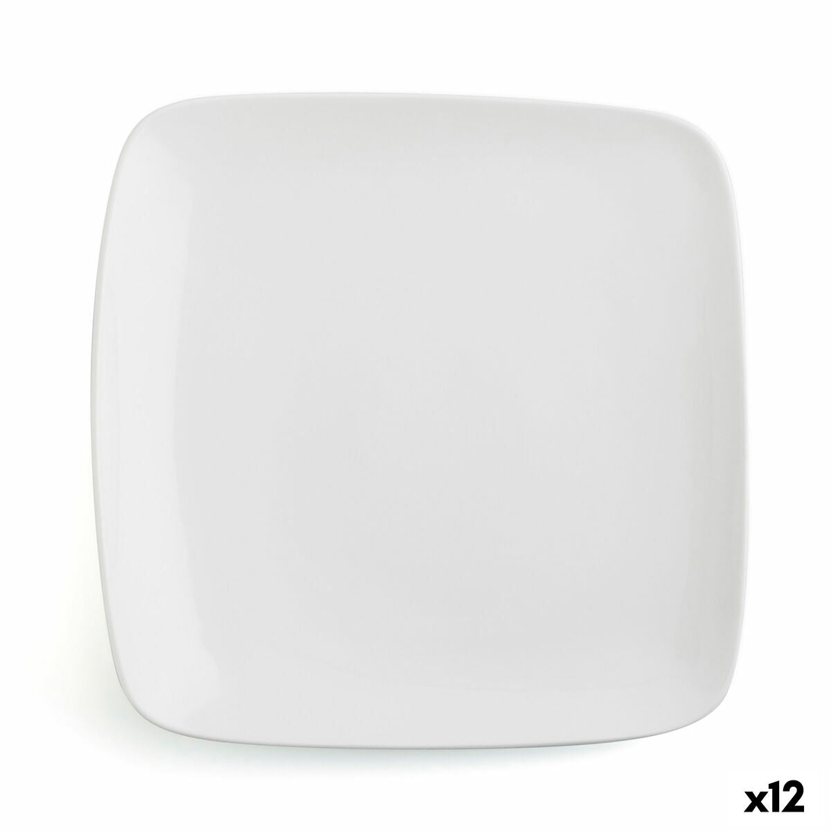 Piatto Piano Ariane Vital Quadrato Ceramica Bianco (27 x 21 cm) (12 Unità)