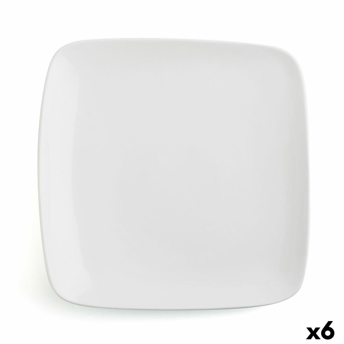Piatto Piano Ariane Vital Quadrato Ceramica Bianco (30 x 22 cm) (6 Unità)