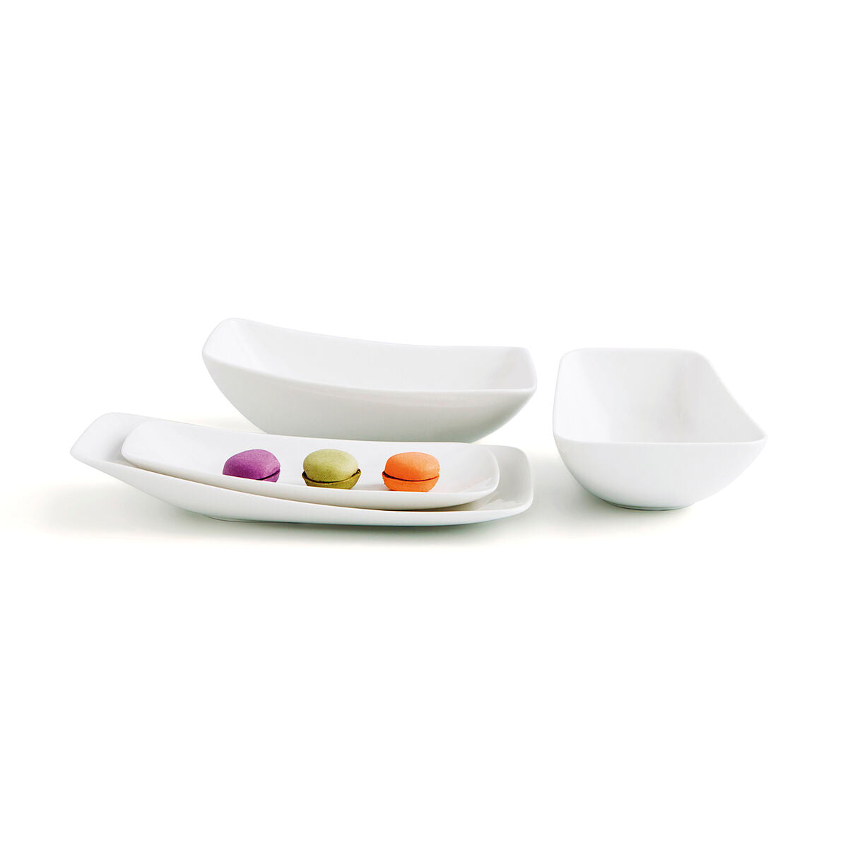 Piatto Piano Ariane Vital Rettangolare Ceramica Bianco (24 x 13 cm) (12 Unità)