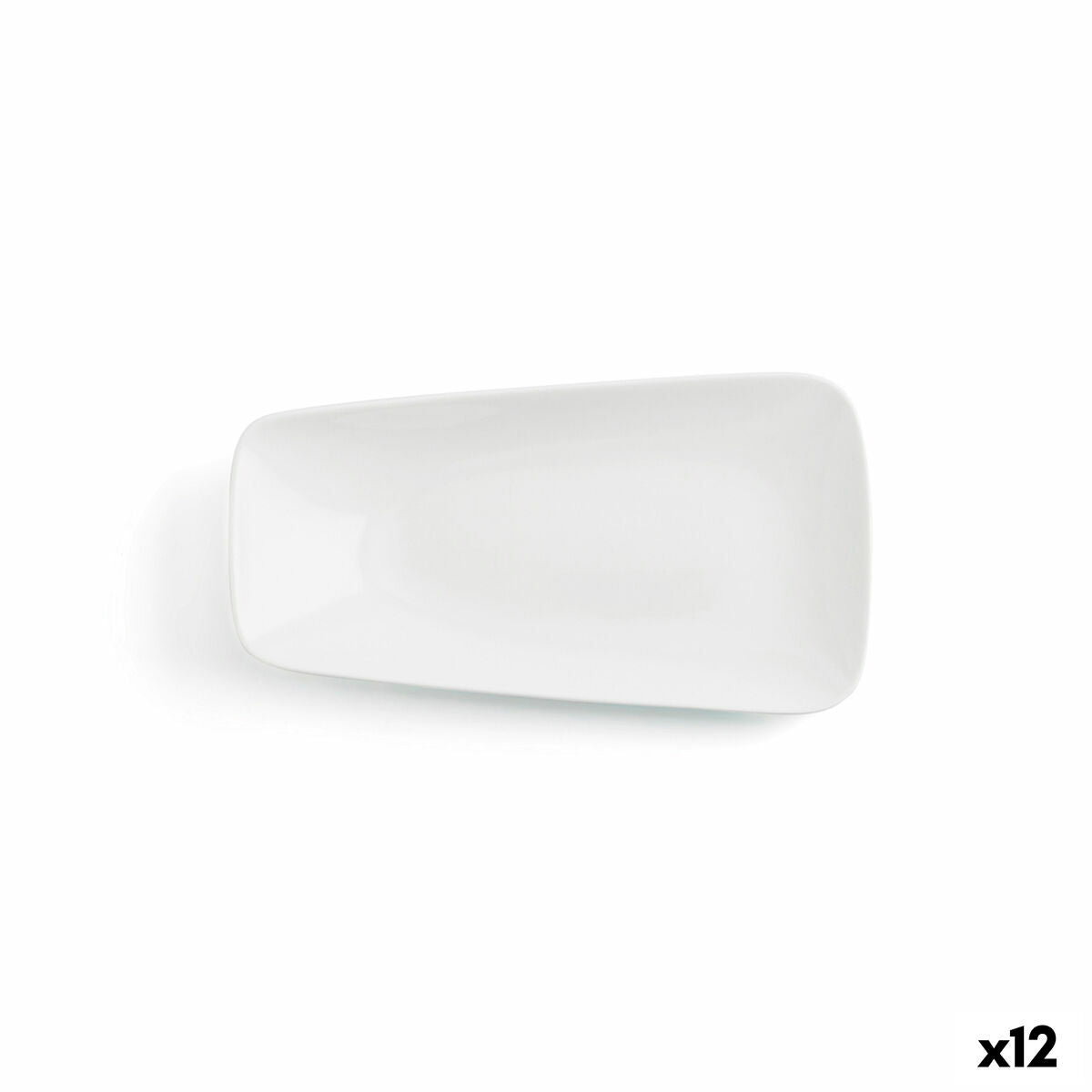 Piatto Piano Ariane Vital Rettangolare Ceramica Bianco (24 x 13 cm) (12 Unità)