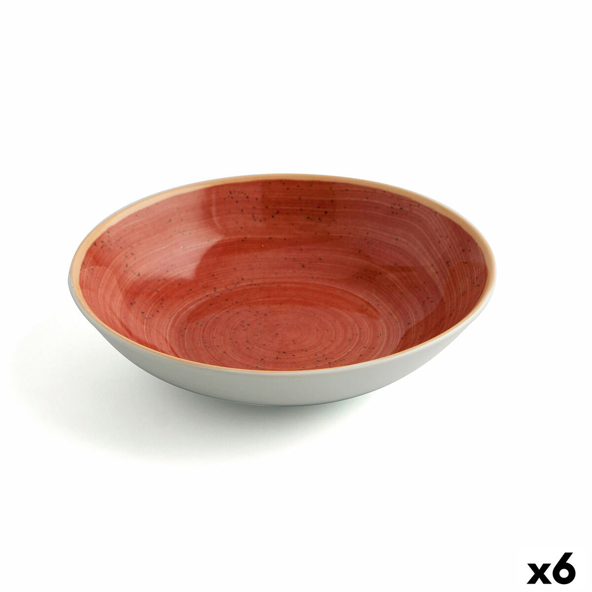Piatto Fondo Ariane Terra Ceramica Rosso (Ø 21 cm) (6 Unità)