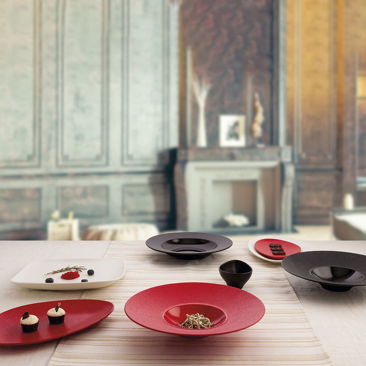 Piatto Fondo Ariane Antracita Ceramica Nero Ø 26 cm (6 Unità)