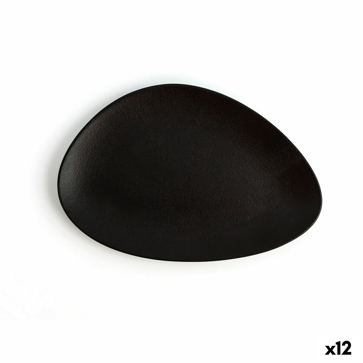 Piatto Piano Ariane Antracita Triangolare Ceramica Nero (Ø 21 cm) (12 Unità)