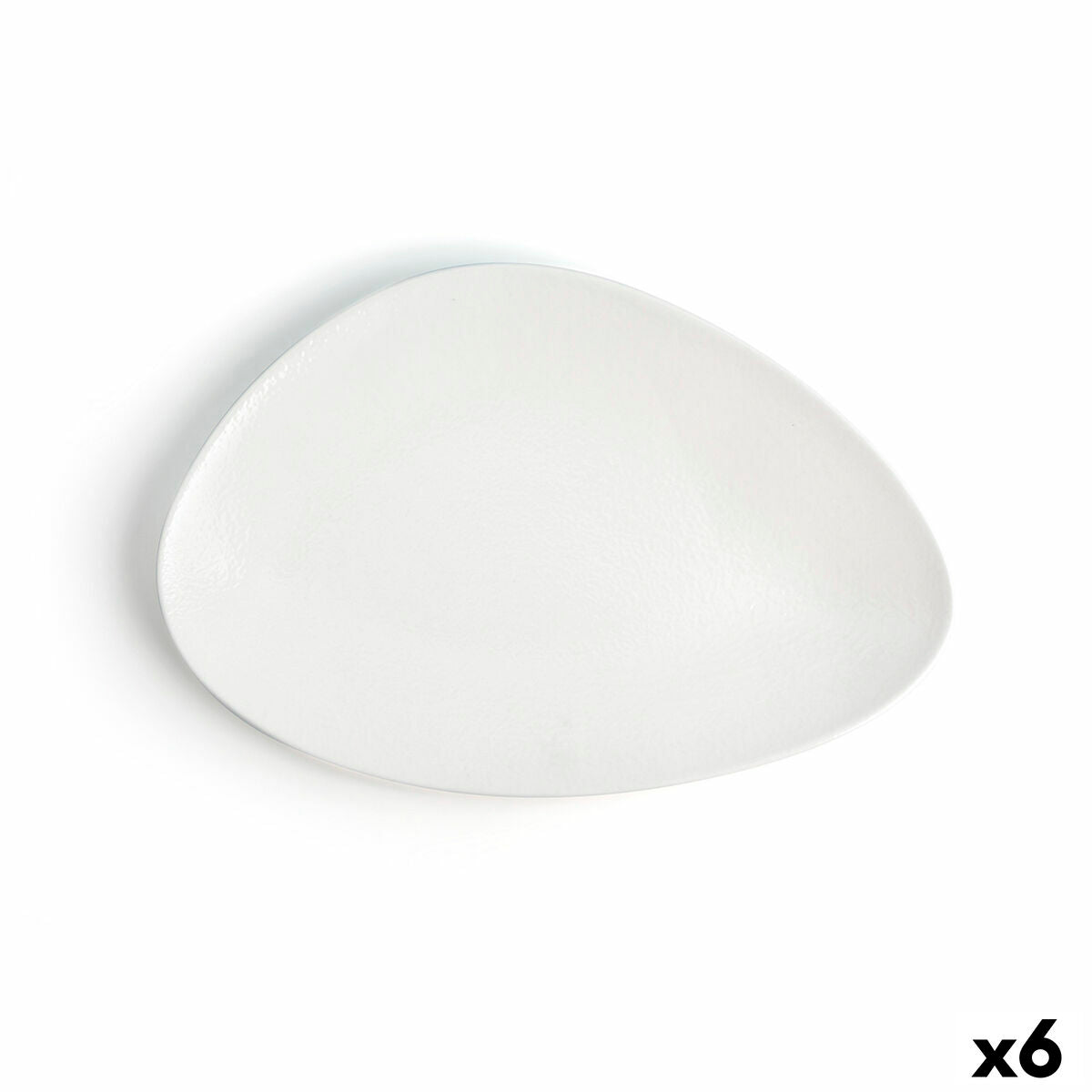 Piatto Piano Ariane Antracita Triangolare Ceramica Bianco (Ø 29 cm) (6 Unità)