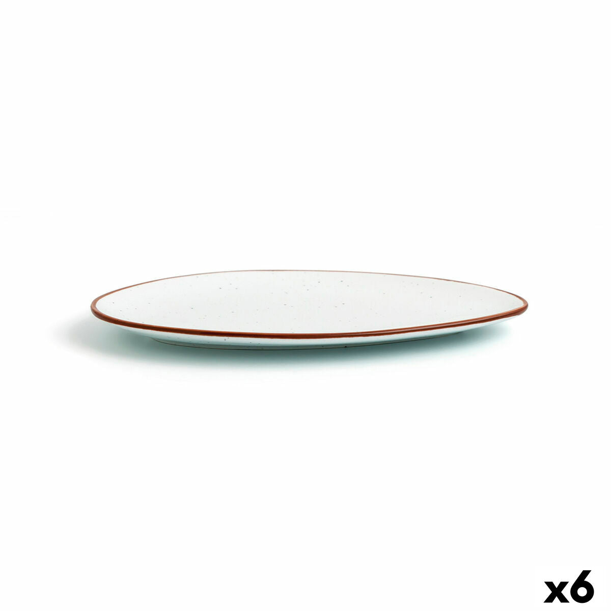 Piatto Piano Ariane Terra Triangolare Ceramica Beige (Ø 29 cm) (6 Unità)