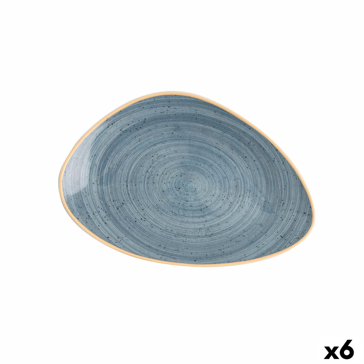 Piatto Piano Ariane Terra Triangolare Ceramica Azzurro (Ø 29 cm) (6 Unità)